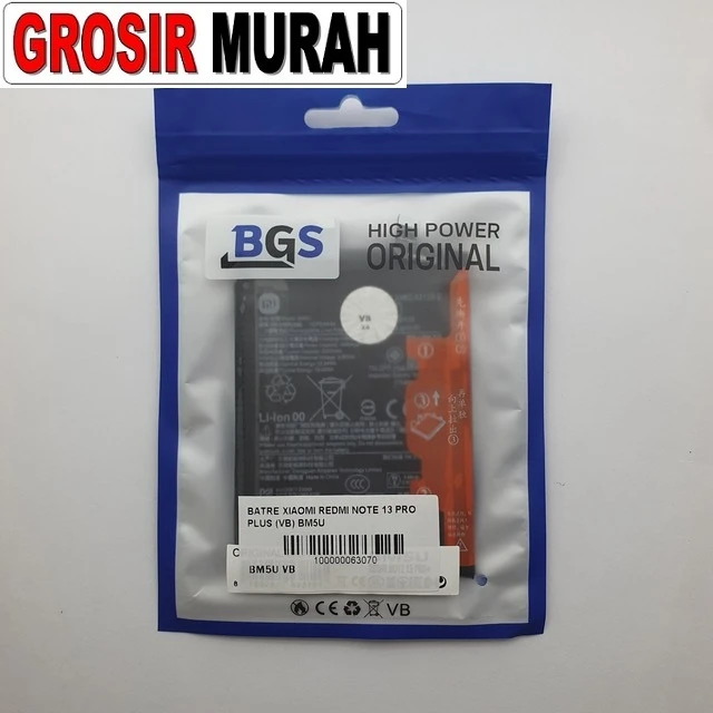 Batre Xiaomi Redmi Note 13 Pro Plus (vb) Bm5u ready stock harga grosir sparepart HP Libra Jaya