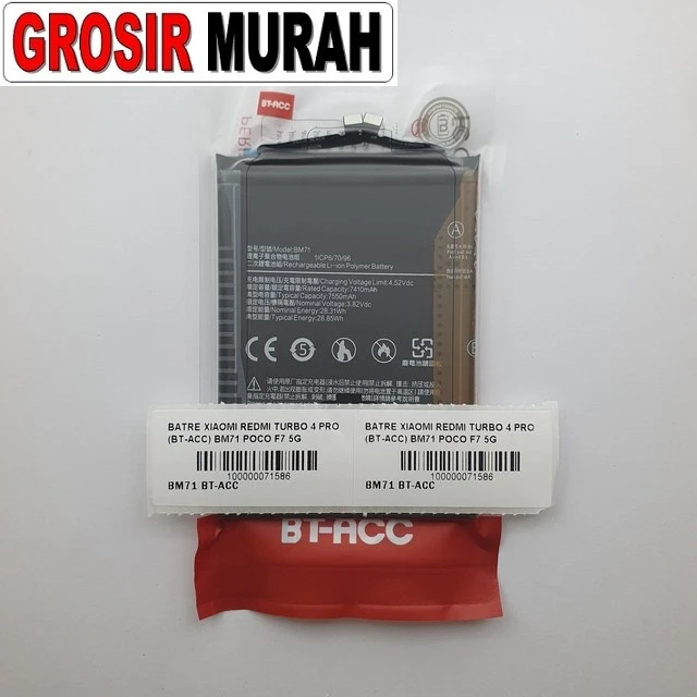 Batre Xiaomi Redmi Turbo 4 Pro (bt-acc) Bm71 Poco F7 5g ready stock harga grosir sparepart HP Libra Jaya