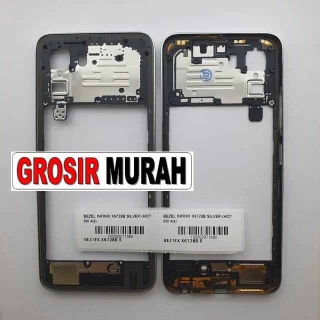 Bezel Infinix X6728b Silver (hot 60i 4g) ready stock harga grosir sparepart HP Libra Jaya