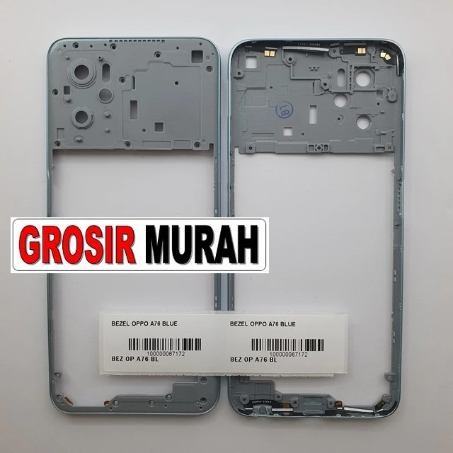Bezel Oppo A76 Blue ready stock harga grosir sparepart HP Libra Jaya