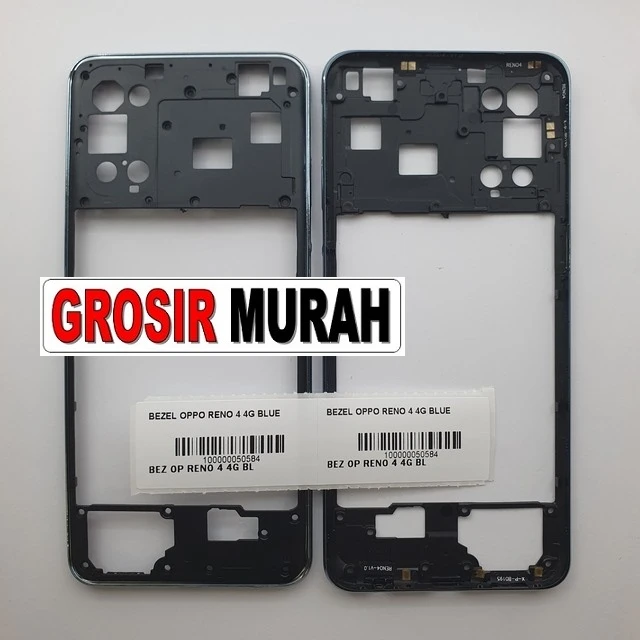 Bezel Oppo Reno 4 4g Blue ready stock harga grosir sparepart HP Libra Jaya