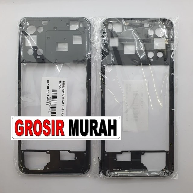 Bezel Oppo Reno 4 4g Space Black ready stock harga grosir sparepart HP Libra Jaya
