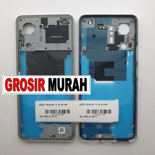 Bezel Realme 14 5g Silver ready stock harga grosir sparepart HP Libra Jaya