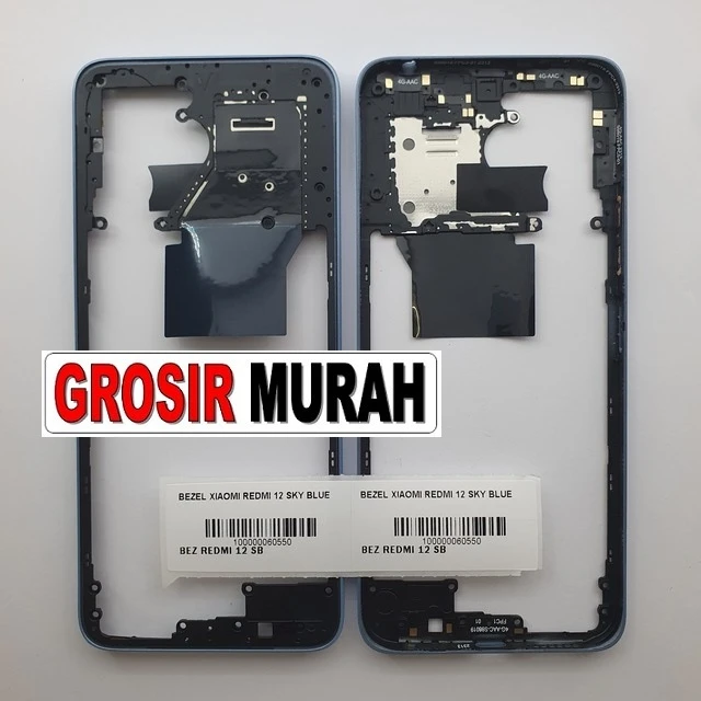 Bezel Xiaomi Redmi 12 Sky Blue ready stock harga grosir sparepart HP Libra Jaya