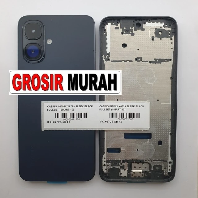 Casing Infinix X6725 Sleek Black Fullset (smart 10) ready stock harga grosir sparepart HP Libra Jaya