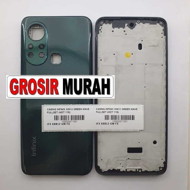 Casing Infinix X6812 Green Wave Fullset (hot 11s) ready stock harga grosir sparepart HP Libra Jaya