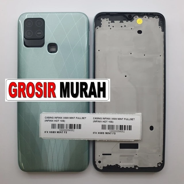 Casing Infinix X689 Mint Fullset (infinix Hot 10s) ready stock harga grosir sparepart HP Libra Jaya