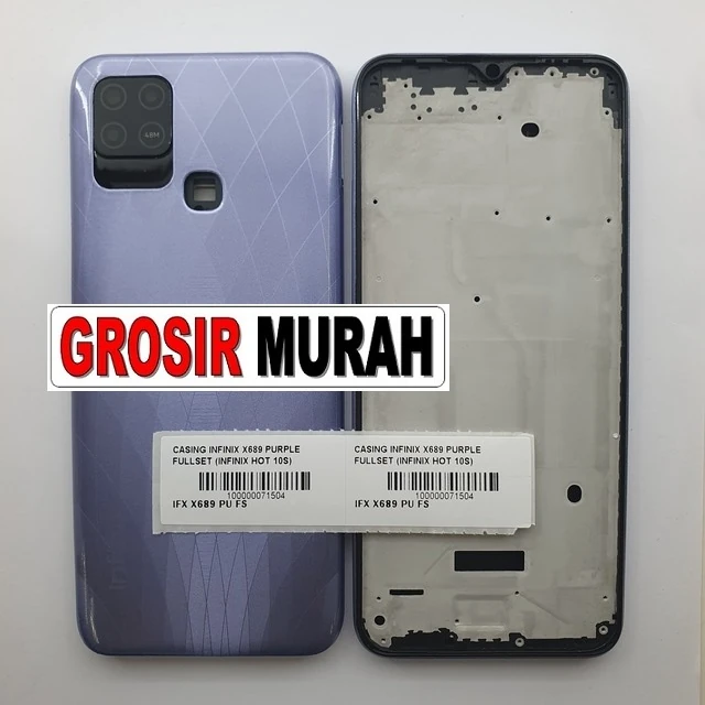 Casing Infinix X689 Purple Fullset (infinix Hot 10s) ready stock harga grosir sparepart HP Libra Jaya