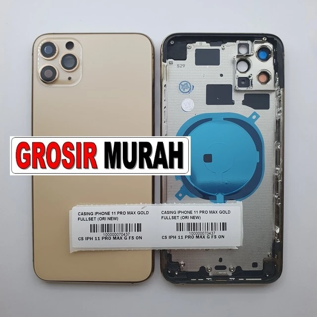 Casing Iphone 11 Pro Max Gold Fullset (ori New) ready stock harga grosir sparepart HP Libra Jaya