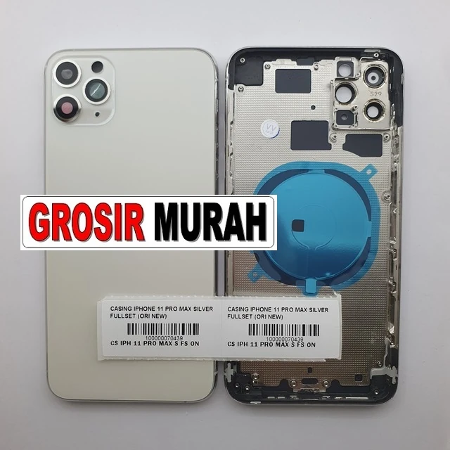 Casing Iphone 11 Pro Max Silver Fullset (ori New) ready stock harga grosir sparepart HP Libra Jaya