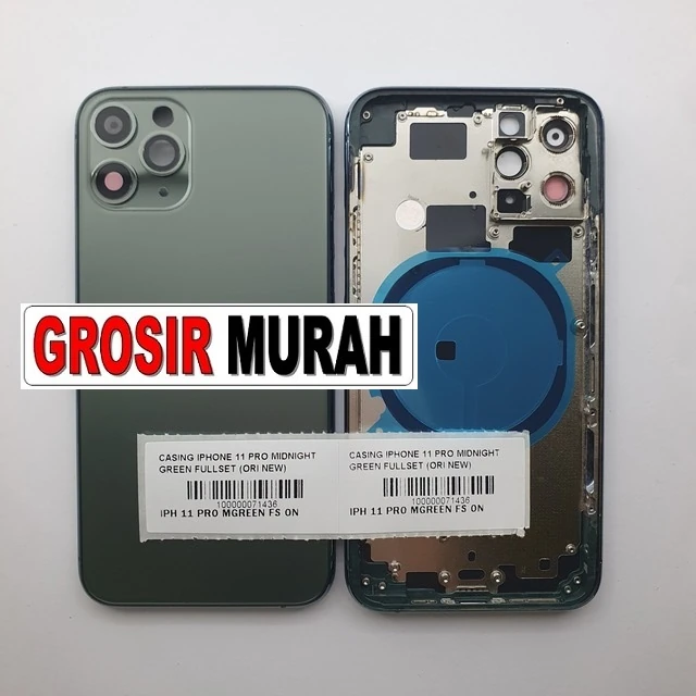 Casing Iphone 11 Pro Midnight Green Fullset (ori New) ready stock harga grosir sparepart HP Libra Jaya