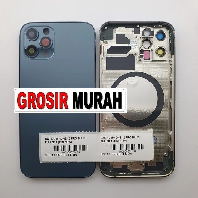 Casing Iphone 12 Pro Pacific Blue Fullset (ori New) ready stock harga grosir sparepart HP Libra Jaya