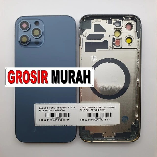 Casing Iphone 12 Pro Max Pasific Blue Fullset (ori New) ready stock harga grosir sparepart HP Libra Jaya