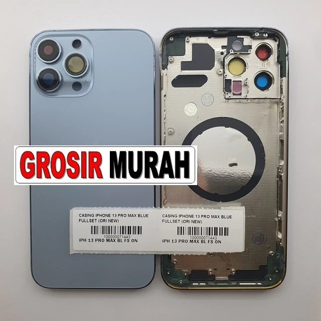 Casing Iphone 13 Pro Max Blue Fullset (ori New) ready stock harga grosir sparepart HP Libra Jaya