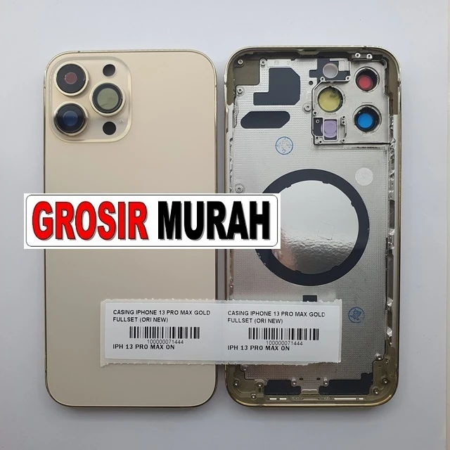 Casing Iphone 13 Pro Max Gold Fullset (ori New) ready stock harga grosir sparepart HP Libra Jaya