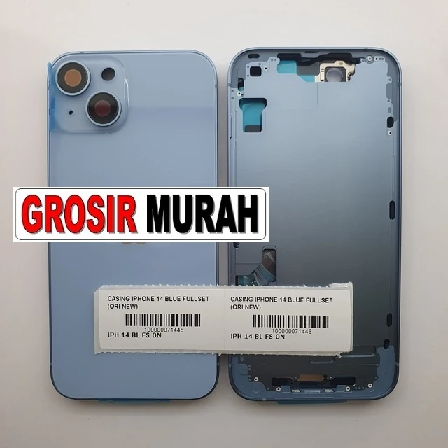 Casing Iphone 14 Blue Fullset (ori New) ready stock harga grosir sparepart HP Libra Jaya