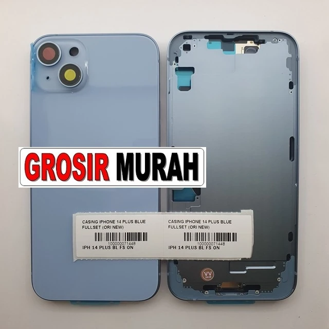 Casing Iphone 14 Plus Blue Fullset (ori New) ready stock harga grosir sparepart HP Libra Jaya