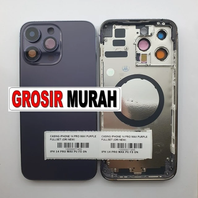 Casing Iphone 14 Pro Max Purple Fullset (ori New) ready stock harga grosir sparepart HP Libra Jaya