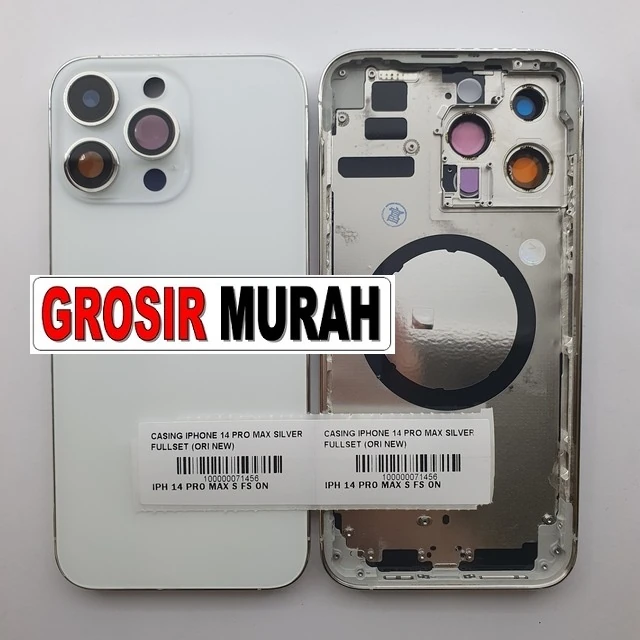 Casing Iphone 14 Pro Max Silver Fullset (ori New) ready stock harga grosir sparepart HP Libra Jaya