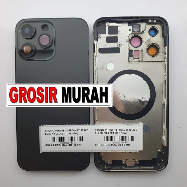 Casing Iphone 14 Pro Max Space Black Fullset (ori New) ready stock harga grosir sparepart HP Libra Jaya