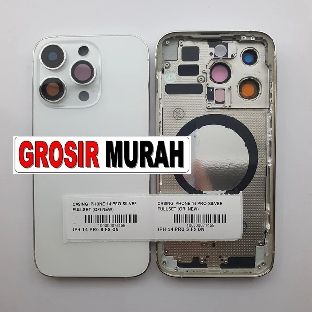 Casing Iphone 14 Pro Silver Fullset (ori New) ready stock harga grosir sparepart HP Libra Jaya