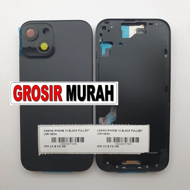 Casing Iphone 15 Black Fullset (ori New) ready stock harga grosir sparepart HP Libra Jaya