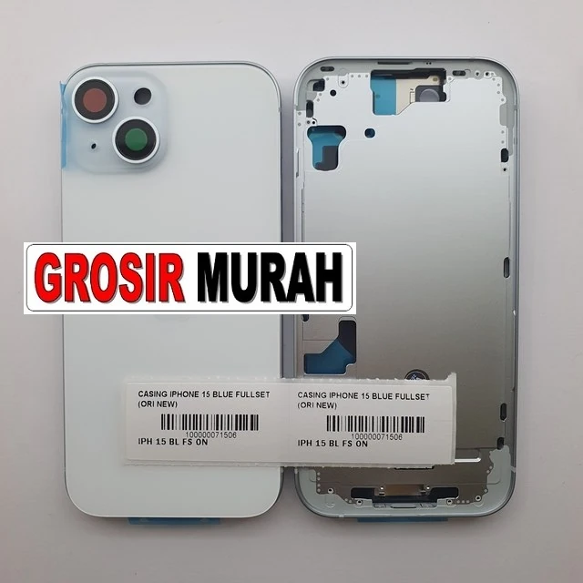 Casing Iphone 15 Blue Fullset (ori New) ready stock harga grosir sparepart HP Libra Jaya