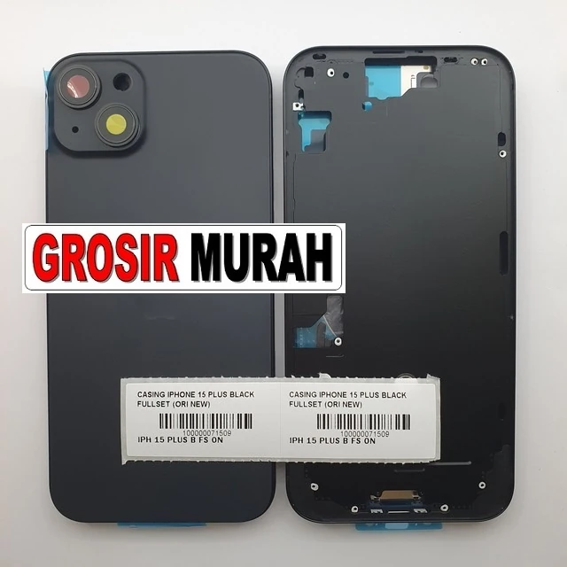 Casing Iphone 15 Plus Black Fullset (ori New) ready stock harga grosir sparepart HP Libra Jaya