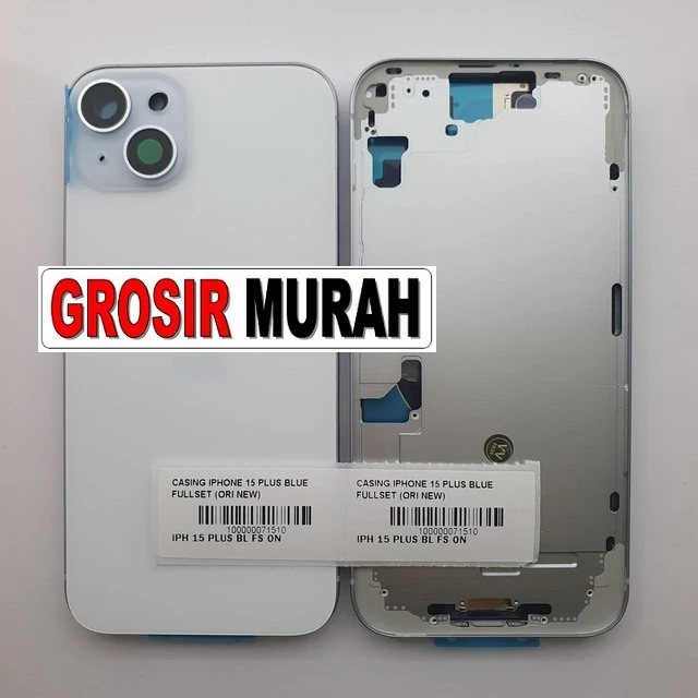 Casing Iphone 15 Plus Blue Fullset (ori New) ready stock harga grosir sparepart HP Libra Jaya
