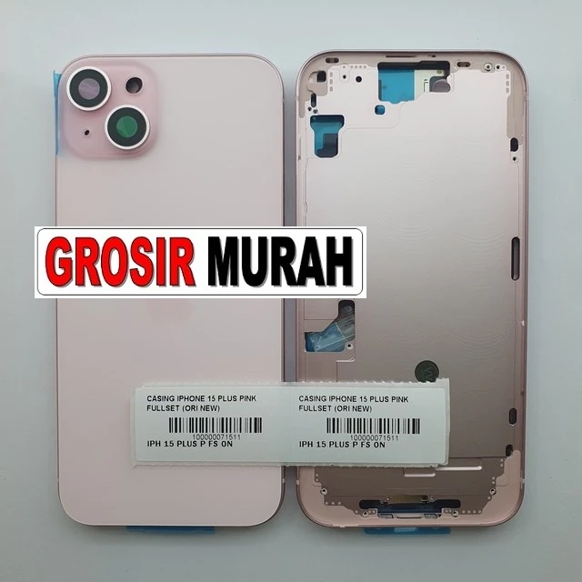 Casing Iphone 15 Plus Pink Fullset (ori New) ready stock harga grosir sparepart HP Libra Jaya