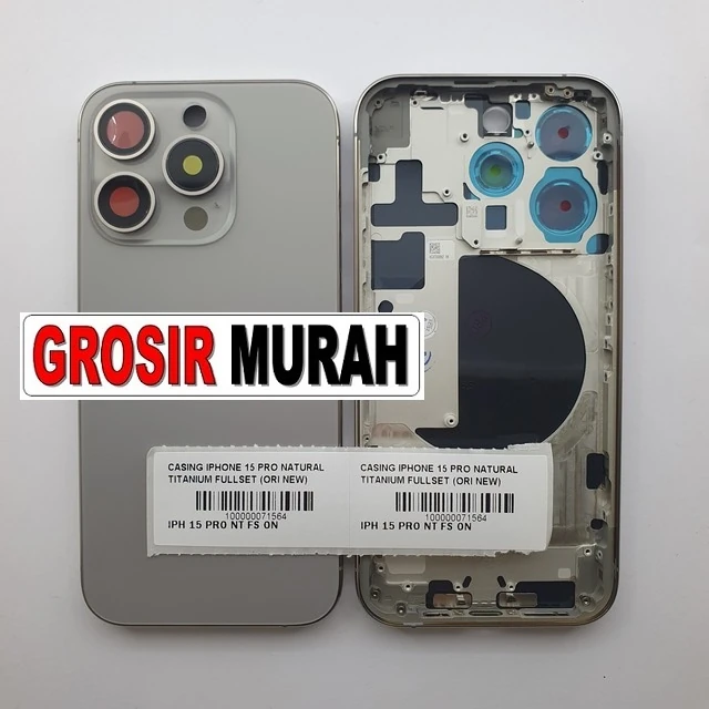 Casing Iphone 15 Pro Natural Titanium Fullset (ori New) ready stock harga grosir sparepart HP Libra Jaya