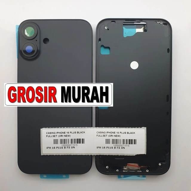Casing Iphone 16 Plus Black Fullset (ori New) ready stock harga grosir sparepart HP Libra Jaya