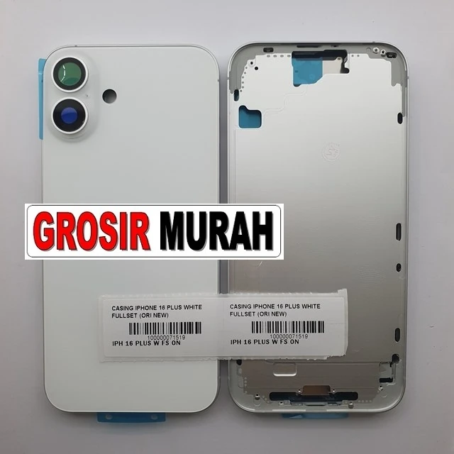 Casing Iphone 16 Plus White Fullset (ori New) ready stock harga grosir sparepart HP Libra Jaya