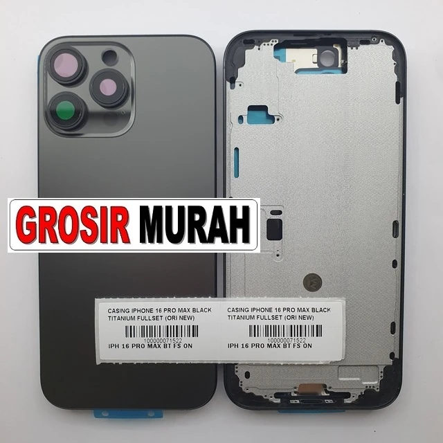 Casing Iphone 16 Pro Max Black Titanium Fullset (ori New) ready stock harga grosir sparepart HP Libra Jaya