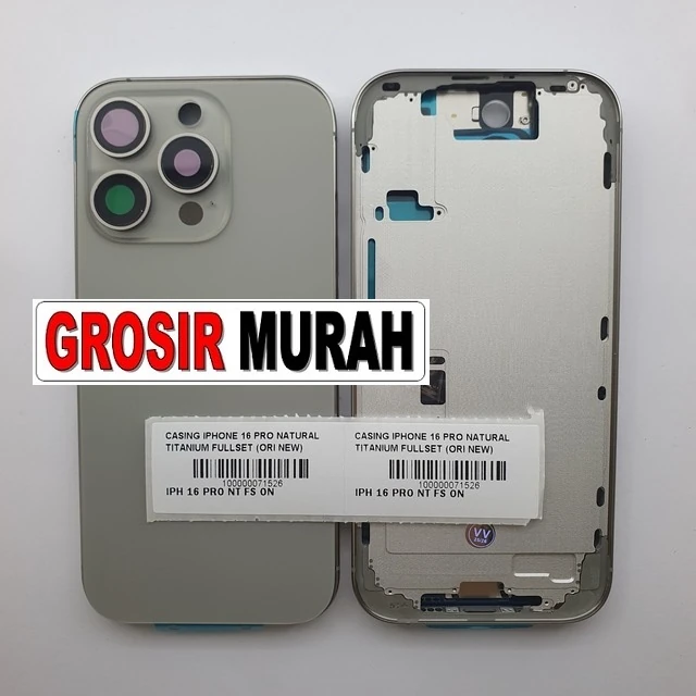 Casing Iphone 16 Pro Natural Titanium Fullset (ori New) ready stock harga grosir sparepart HP Libra Jaya
