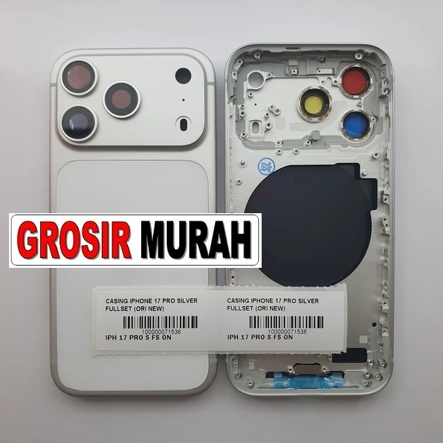 Casing Iphone 17 Pro Silver Fullset (ori New) ready stock harga grosir sparepart HP Libra Jaya