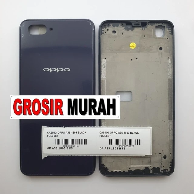 Casing Oppo A3s 1803 Black Fullset ready stock harga grosir sparepart HP Libra Jaya