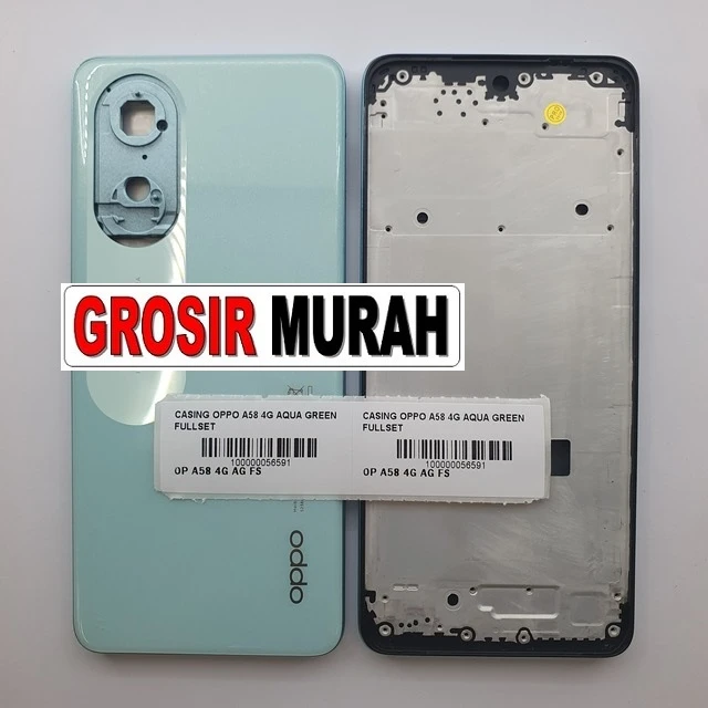 Casing Oppo A58 4g Aqua Green Fullset ready stock harga grosir sparepart HP Libra Jaya