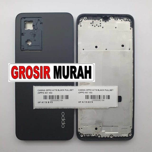 Casing Oppo A77s Black Fullset (oppo A57 4g) ready stock harga grosir sparepart HP Libra Jaya