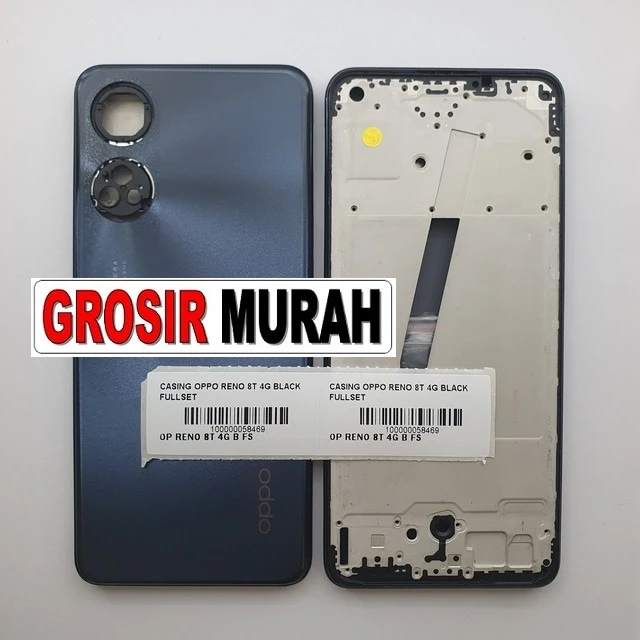 Casing Oppo Reno 8t 4g Black Fullset ready stock harga grosir sparepart HP Libra Jaya
