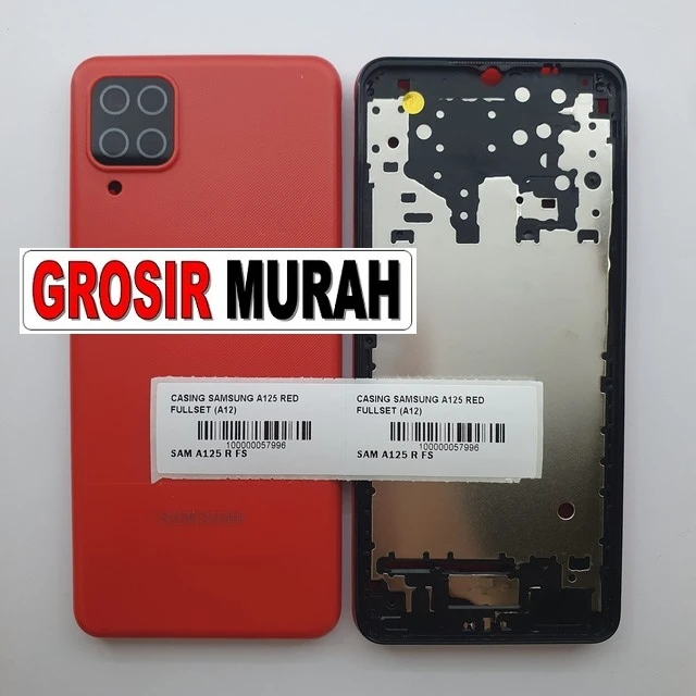 Casing Samsung A125 Red Fullset (a12) ready stock harga grosir sparepart HP Libra Jaya