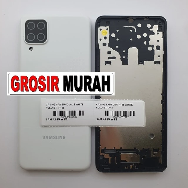 Casing Samsung A125 White Fullset (a12) ready stock harga grosir sparepart HP Libra Jaya