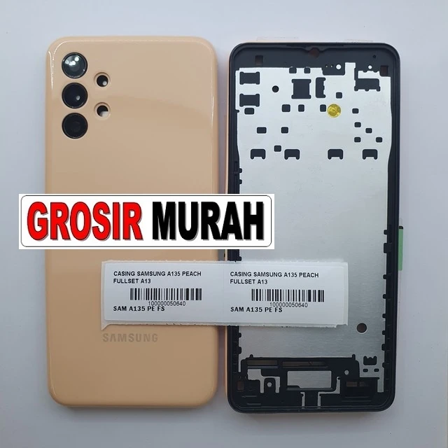 Casing Samsung A135 Peach Fullset A13 ready stock harga grosir sparepart HP Libra Jaya