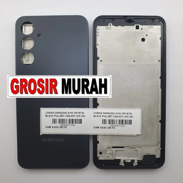 Casing Samsung A165 Crystal Black Fullset (galaxy A16 4g) ready stock harga grosir sparepart HP Libra Jaya