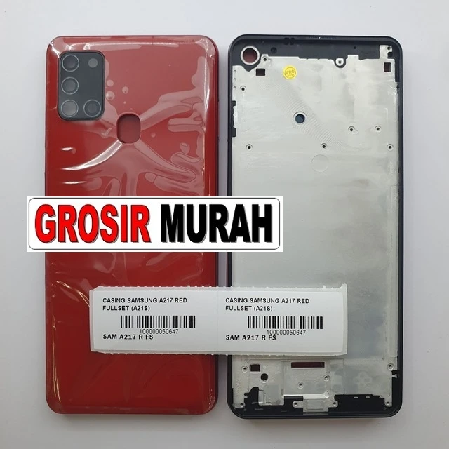 Casing Samsung A217 Red Fullset (a21s) ready stock harga grosir sparepart HP Libra Jaya