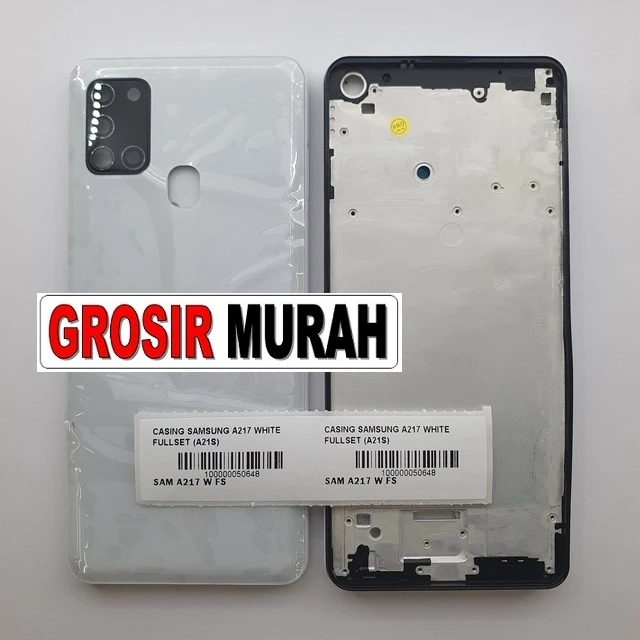 Casing Samsung A217 White Fullset (a21s) ready stock harga grosir sparepart HP Libra Jaya