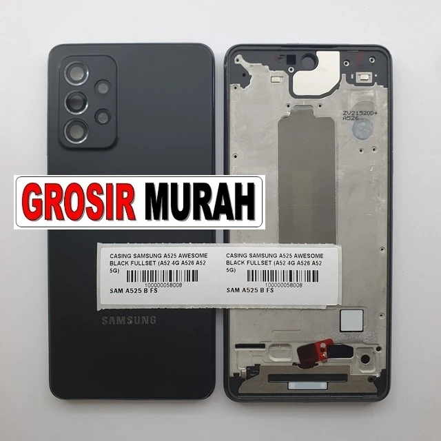 Casing Samsung A525 Awesome Black Fullset (a52 4g A526 A52 5g) ready stock harga grosir sparepart HP Libra Jaya