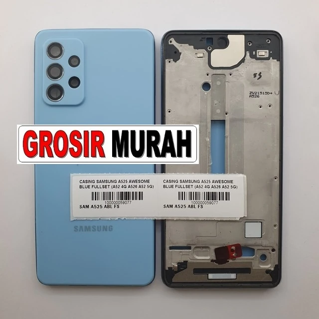 Casing Samsung A525 Awesome Blue Fullset (a52 4g A526 A52 5g) ready stock harga grosir sparepart HP Libra Jaya