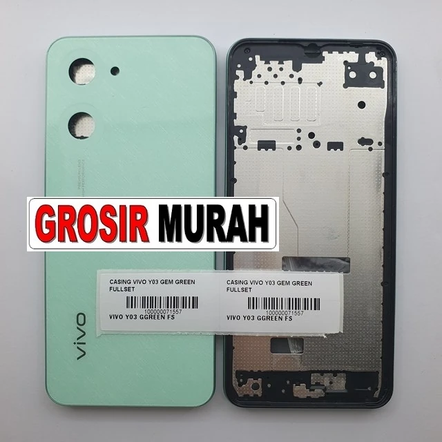 Casing Vivo Y03 Gem Green Fullset ready stock harga grosir sparepart HP Libra Jaya