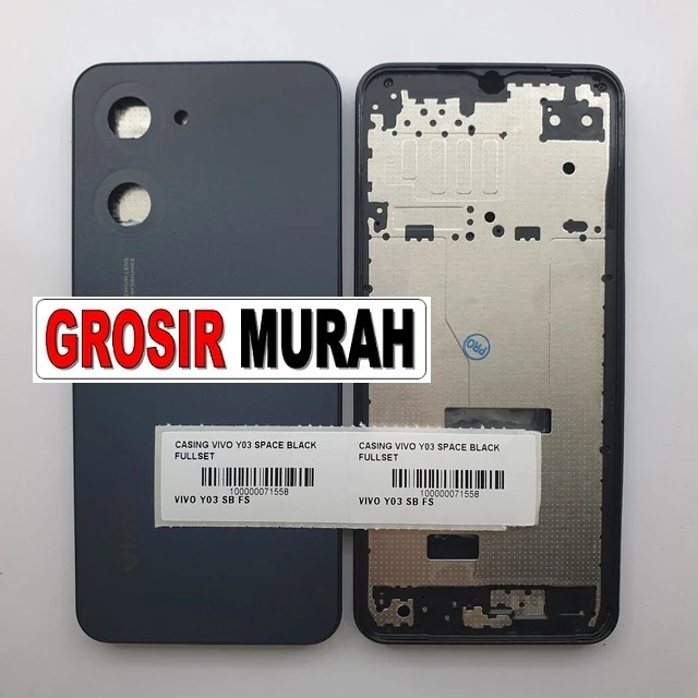 Casing Vivo Y03 Space Black Fullset ready stock harga grosir sparepart HP Libra Jaya
